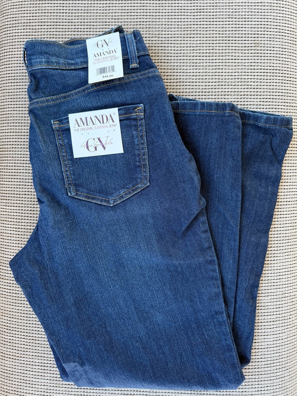 Gloria Vanderbilt Amanda Straight Leg Jeans — Dark Blue Wash